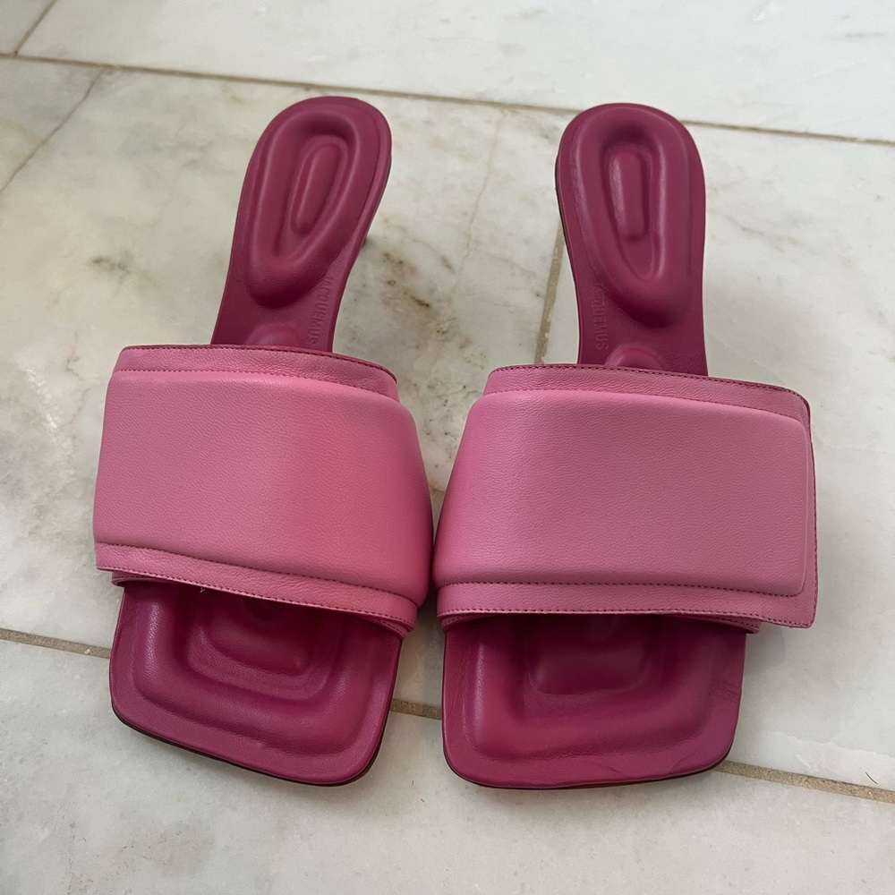 Jacquemus Pink Piscine square toed Heeled Sandals